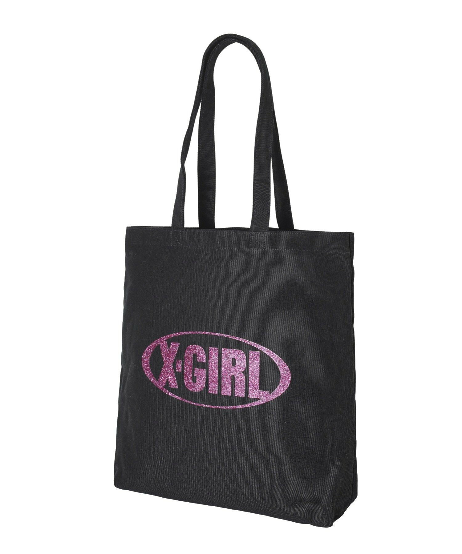 GLITTER OVAL LOGO CANVAS TOTE BAG トートバッグ X-girl